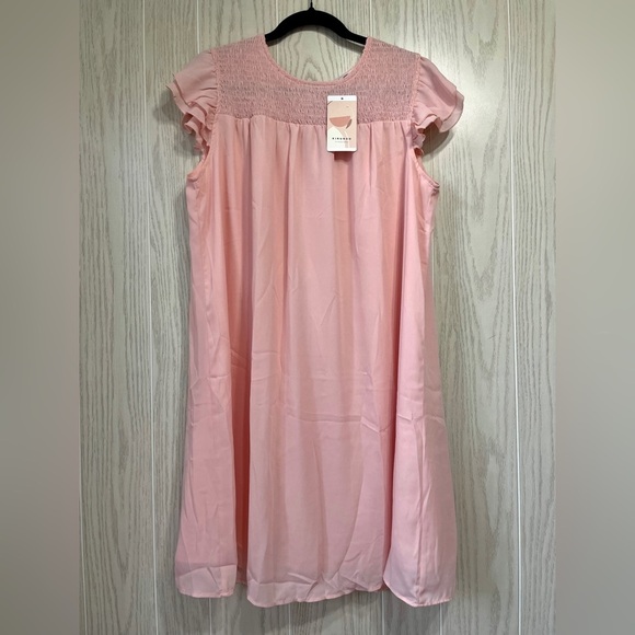 IRUNDO 2023 Summer Casual Dress Ruffle Sleeve Crew Neck Short Mini Dress Size L - Picture 8 of 9